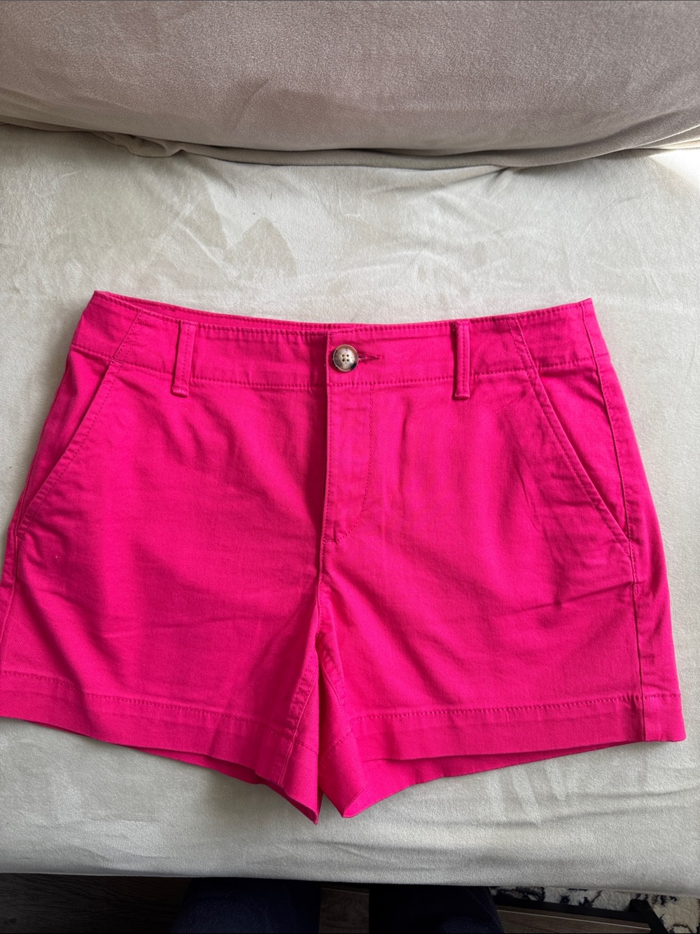 LOFT Bright Fuchsia Women's Washed Twill 4” Shorts